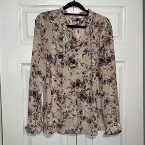Rose + Olive Floral Long sleeve Blouse